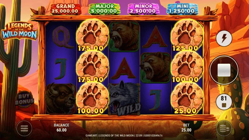 Legends of the Wild Moon - wygrana w grze podstawowej